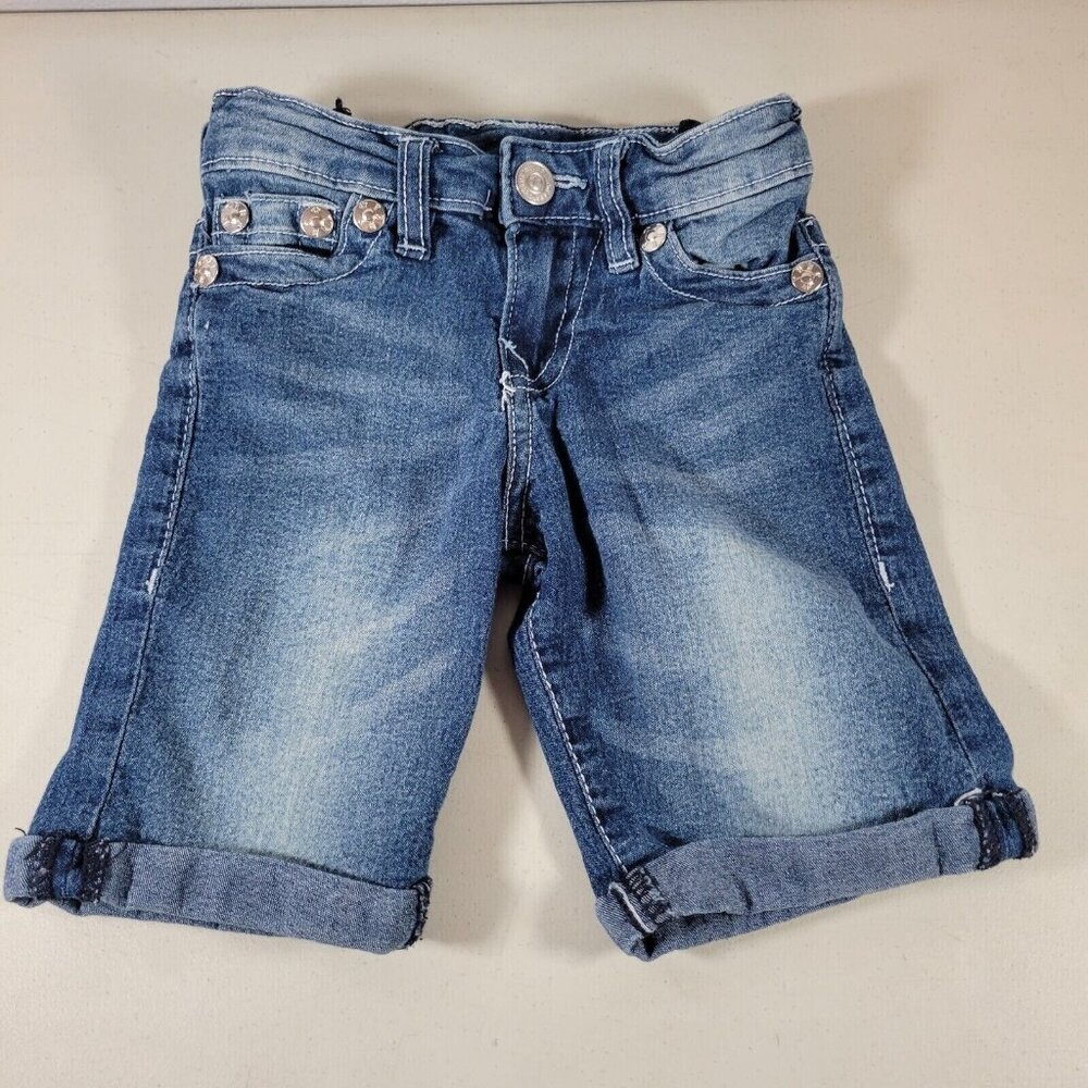 True Religion Shorts Girls 4 Kids Youth Cuffed Bottom Bermuda